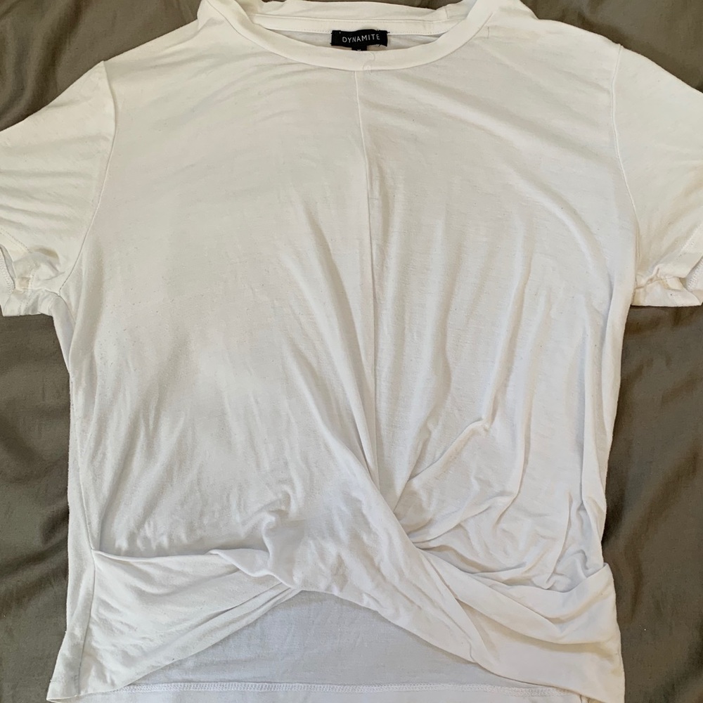 White tied up tee